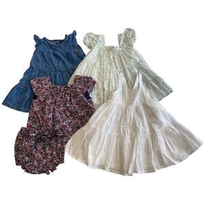 Janie & Jack Baby Gap Girls Floral Spring Cotton Dress Outfit Bundle Lot 12-18m